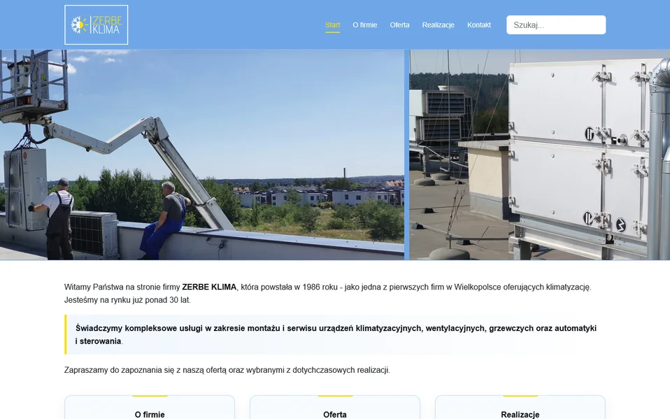 Podgląd strony internetowej ZerbeKlima.pl